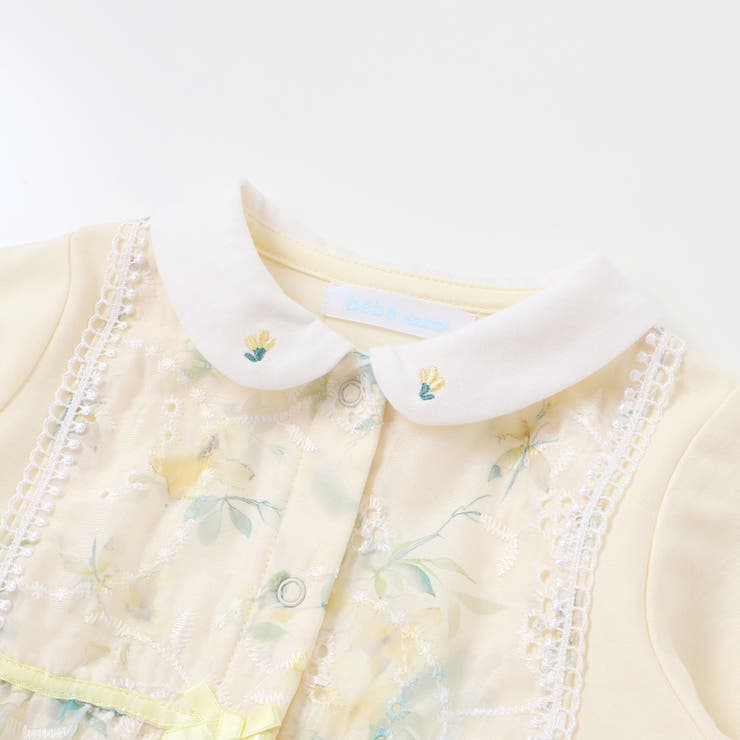 【お揃い】オーガンジー花柄プリントスカート付き長袖カバーオール(70~80cm) | fillot de bébé réduction | 詳細画像9 