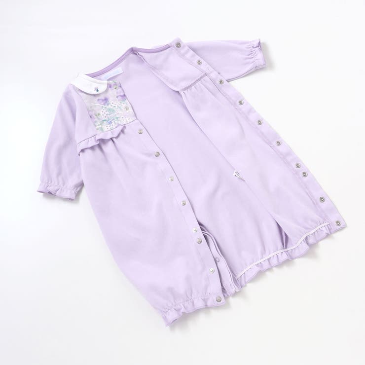 【お揃い】オーガンジー花柄プリント長袖2WAYオール(50~75cm) | fillot de bébé réduction | 詳細画像15 