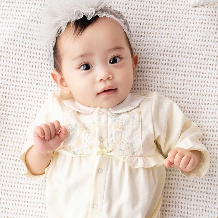 【お揃い】オーガンジー花柄プリント長袖2WAYオール(50~75cm) | fillot de bébé réduction | 詳細画像3 