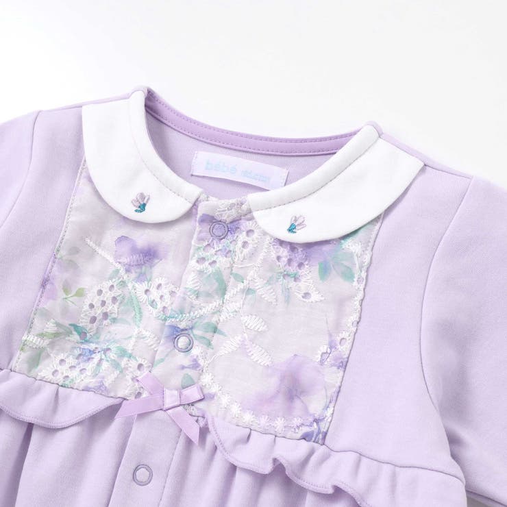 【お揃い】オーガンジー花柄プリント長袖2WAYオール(50~75cm) | fillot de bébé réduction | 詳細画像9 