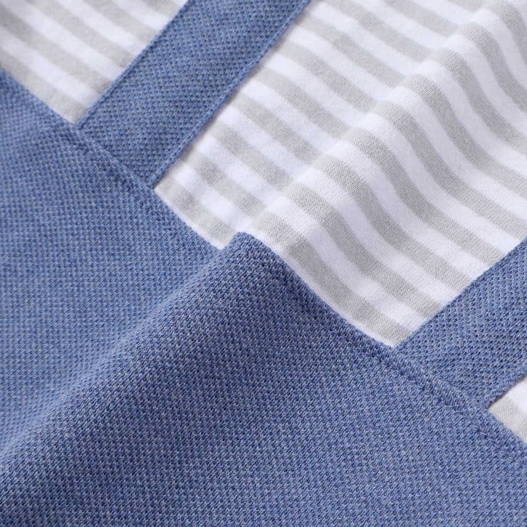 【お揃い】ボーダーTシャツ重ね着風長袖ロンパース(70~80cm) | fillot de bébé réduction | 詳細画像13 