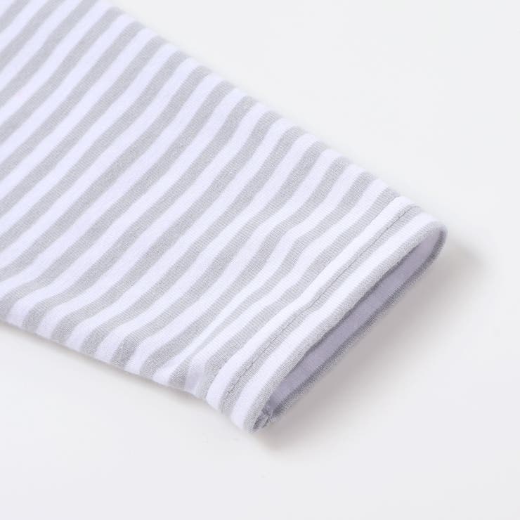 【お揃い】ボーダーTシャツ重ね着風長袖ロンパース(70~80cm) | fillot de bébé réduction | 詳細画像7 