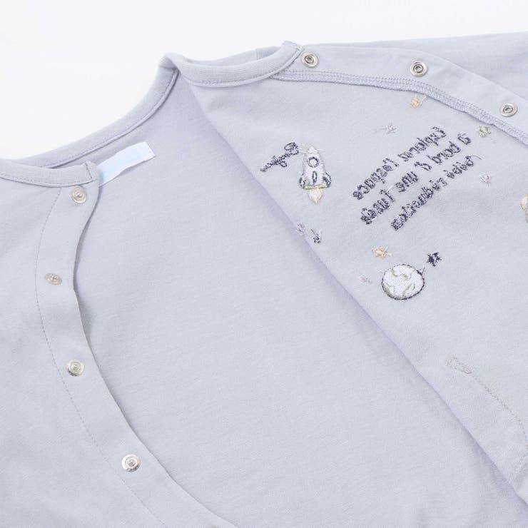 【お揃い】天竺宇宙モチーフ刺しゅう長袖2WAYオール(50~75cm) | fillot de bébé réduction | 詳細画像11 