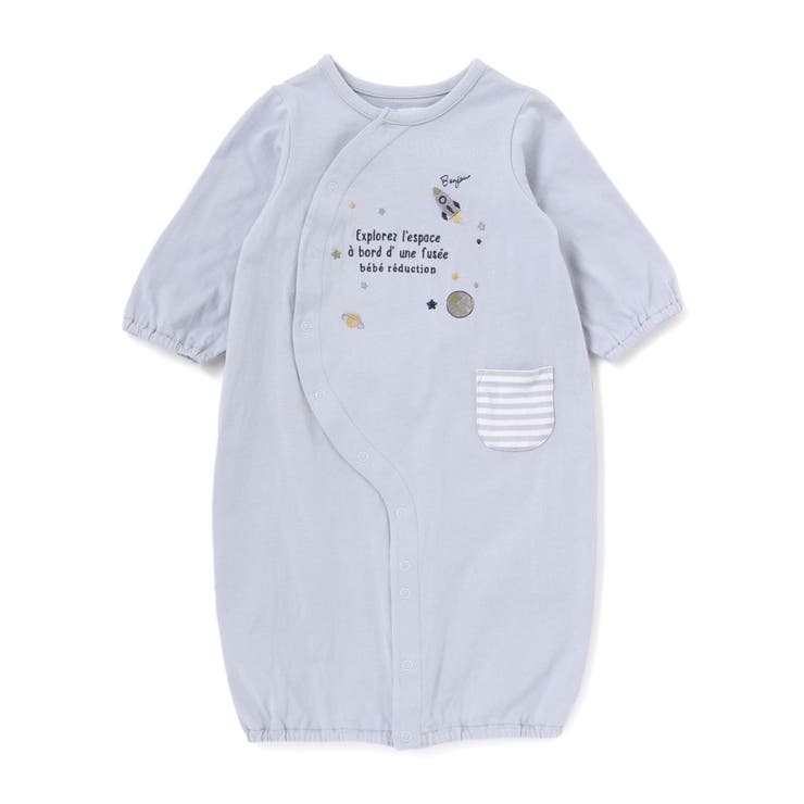 【お揃い】天竺宇宙モチーフ刺しゅう長袖2WAYオール(50~75cm) | fillot de bébé réduction | 詳細画像2 