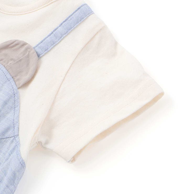 オーガニックコットンクマパッチ半袖カバーオール(70~80cm) | fillot de bébé réduction | 詳細画像10 