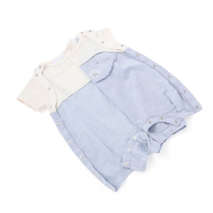 オーガニックコットンクマパッチ半袖カバーオール(70~80cm) | fillot de bébé réduction | 詳細画像13 