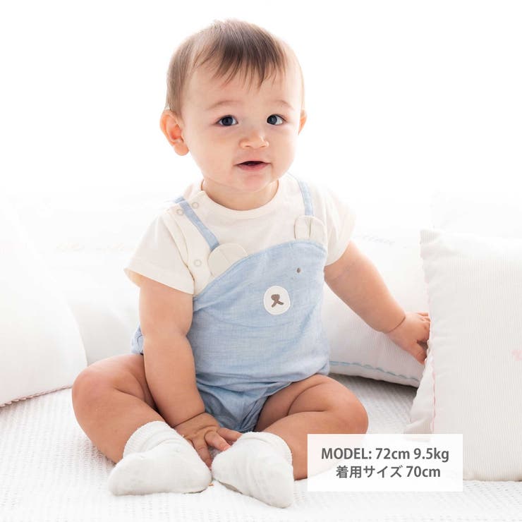 オーガニックコットンクマパッチ半袖カバーオール(70~80cm) | fillot de bébé réduction | 詳細画像2 