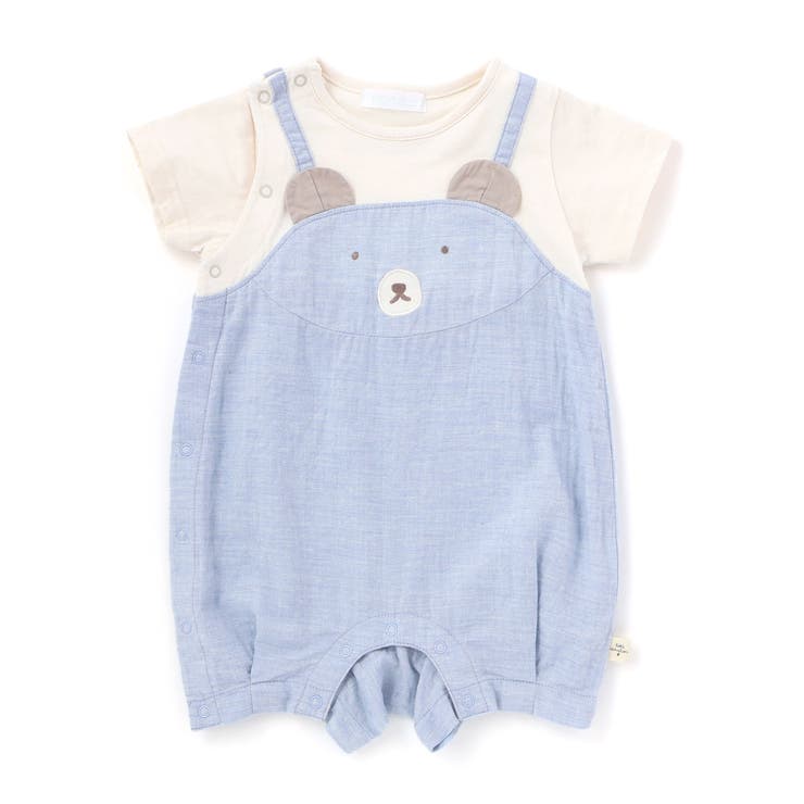 オーガニックコットンクマパッチ半袖カバーオール(70~80cm) | fillot de bébé réduction | 詳細画像5 