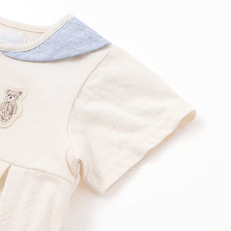 オーガニックコットンクマパッチ半袖2WAYオール(50~75cm) | fillot de bébé réduction | 詳細画像10 