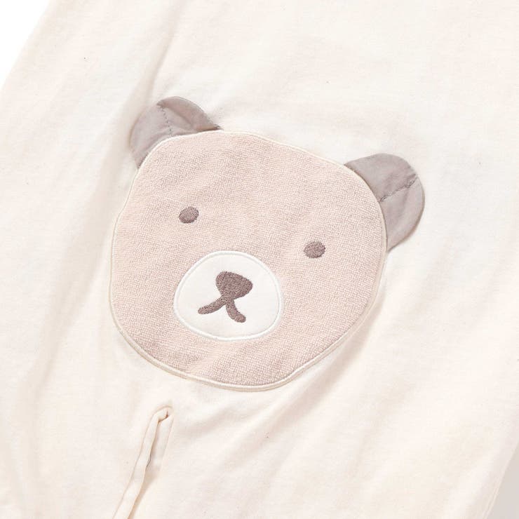 オーガニックコットンクマパッチ半袖2WAYオール(50~75cm) | fillot de bébé réduction | 詳細画像12 