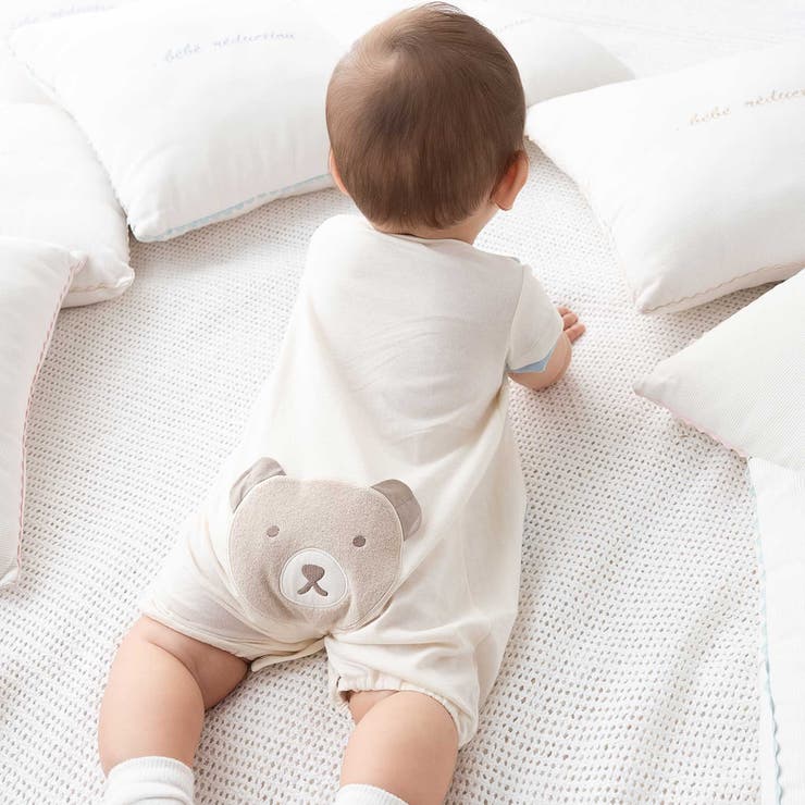 オーガニックコットンクマパッチ半袖2WAYオール(50~75cm) | fillot de bébé réduction | 詳細画像5 