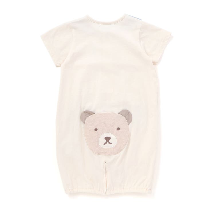 オーガニックコットンクマパッチ半袖2WAYオール(50~75cm) | fillot de bébé réduction | 詳細画像7 