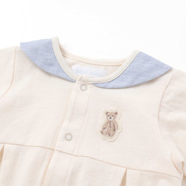 オーガニックコットンクマパッチ半袖2WAYオール(50~75cm) | fillot de bébé réduction | 詳細画像8 