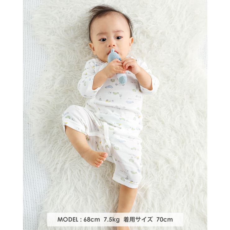 【 日本製 】 コットン 40/- フライス カバーオール (60~80cm) | fillot de bébé réduction | 詳細画像3 