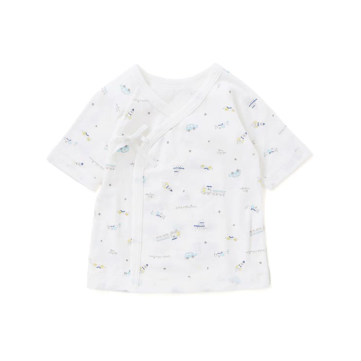 ブルー系 | 【日本製】【お揃い】フライス短肌着(50~60cm) | fillot de bébé réduction