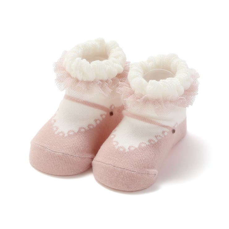 ピンク系 | ラメチュール付きカップソックス(8~13cm) | fillot de bébé réduction
