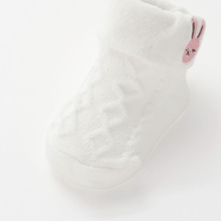 【お揃い】折り返しウサギ刺しゅうソックス(8~13cm) | fillot de bébé réduction | 詳細画像5 
