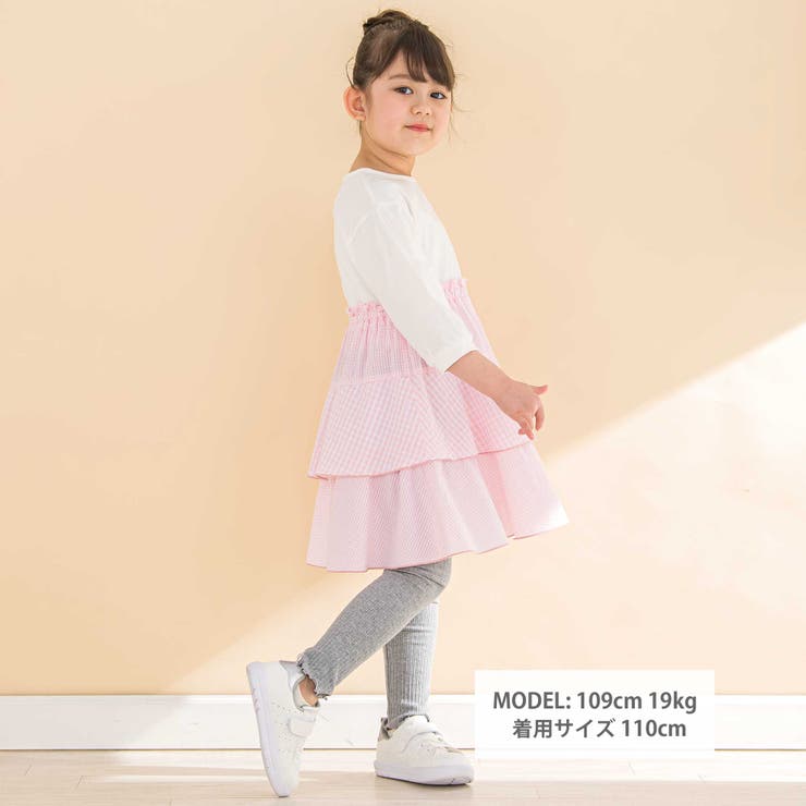 【お揃い】ギンガムティアードドッキングワンピース(80~130cm) | Noeil aime BeBe | 詳細画像5 