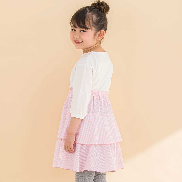 【お揃い】ギンガムティアードドッキングワンピース(80~130cm) | Noeil aime BeBe | 詳細画像6 