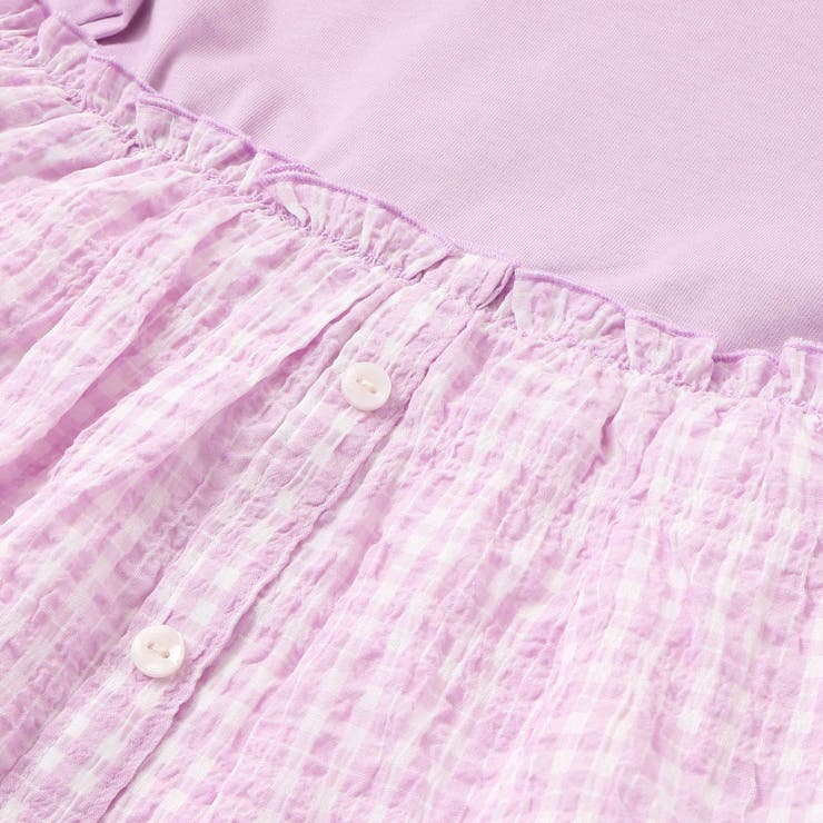 天竺ワッシャーチェックドッキングワンピース(80~130cm) | Noeil aime BeBe | 詳細画像13 