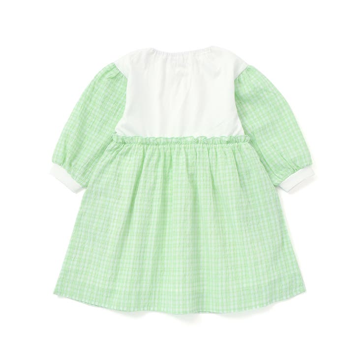 天竺ワッシャーチェックドッキングワンピース(80~130cm) | Noeil aime BeBe | 詳細画像7 