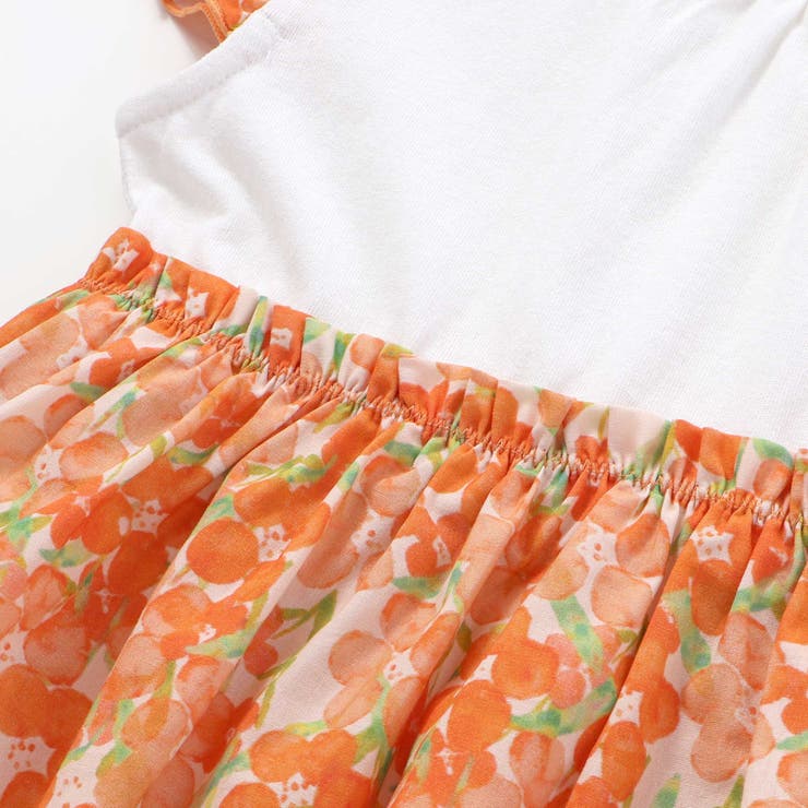 【お揃い】水彩花柄プリント天竺ドッキングワンピース(80~130cm) | Noeil aime BeBe | 詳細画像13 