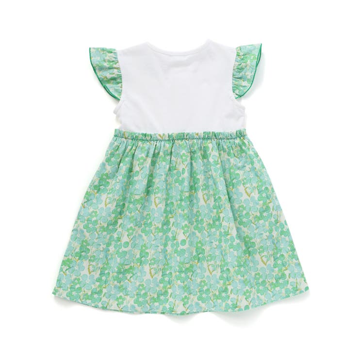 【お揃い】水彩花柄プリント天竺ドッキングワンピース(80~130cm) | Noeil aime BeBe | 詳細画像8 