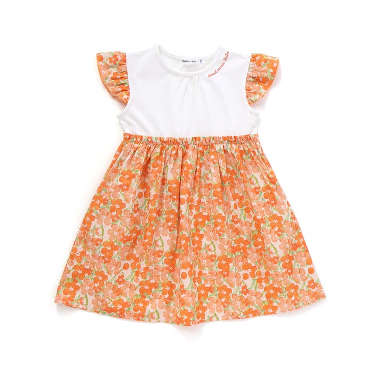 【お揃い】水彩花柄プリント天竺ドッキングワンピース(80~130cm) | Noeil aime BeBe | 詳細画像9 