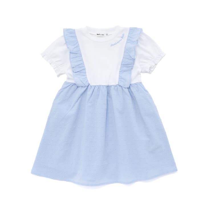 【お揃い】ドットドビーｘストレッチフライス肩フリルドッキングワンピース(80~1… | Noeil aime BeBe | 詳細画像10 