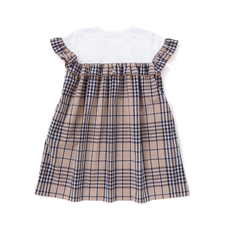 【お揃い】チェック柄ボーダー柄フリル付きワンピース(80~130cm) | Noeil aime BeBe | 詳細画像13 