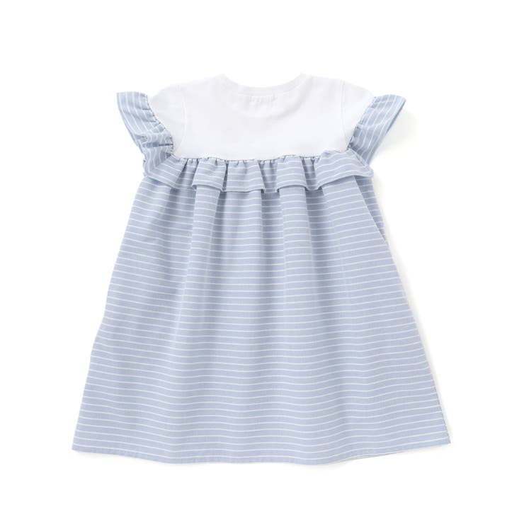 【お揃い】チェック柄ボーダー柄フリル付きワンピース(80~130cm) | Noeil aime BeBe | 詳細画像21 