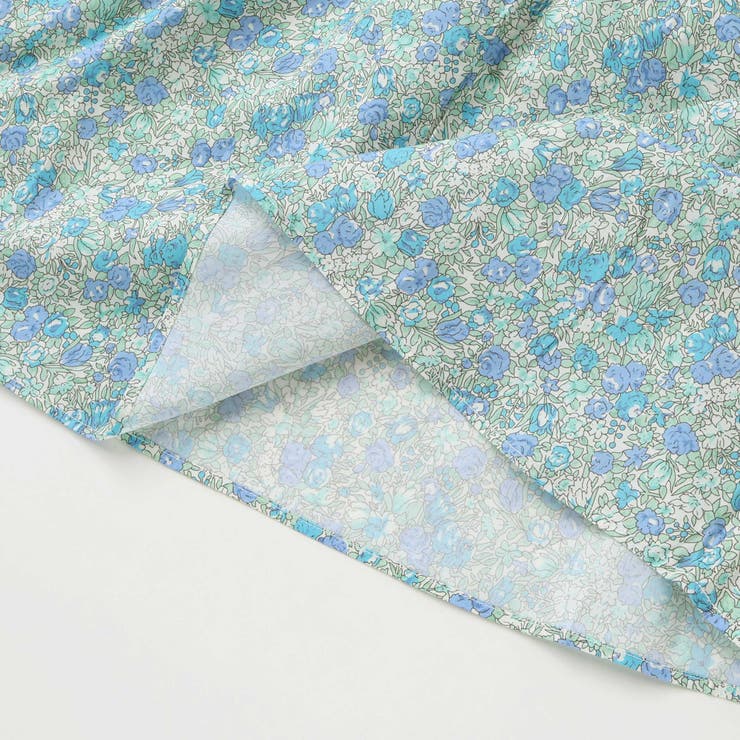 【お揃い】花柄付け襟＋花柄切り替えスムース長袖ワンピース(80~130cm) | Noeil aime BeBe | 詳細画像18 