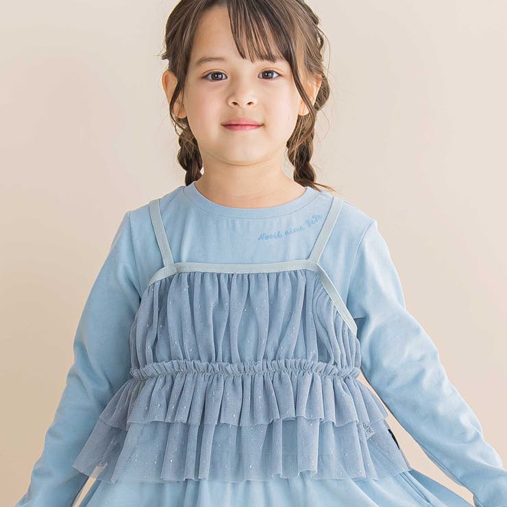 ラメチュールキャミｘ天竺ワンピースセット(80~130cm) | Noeil aime BeBe | 詳細画像3 