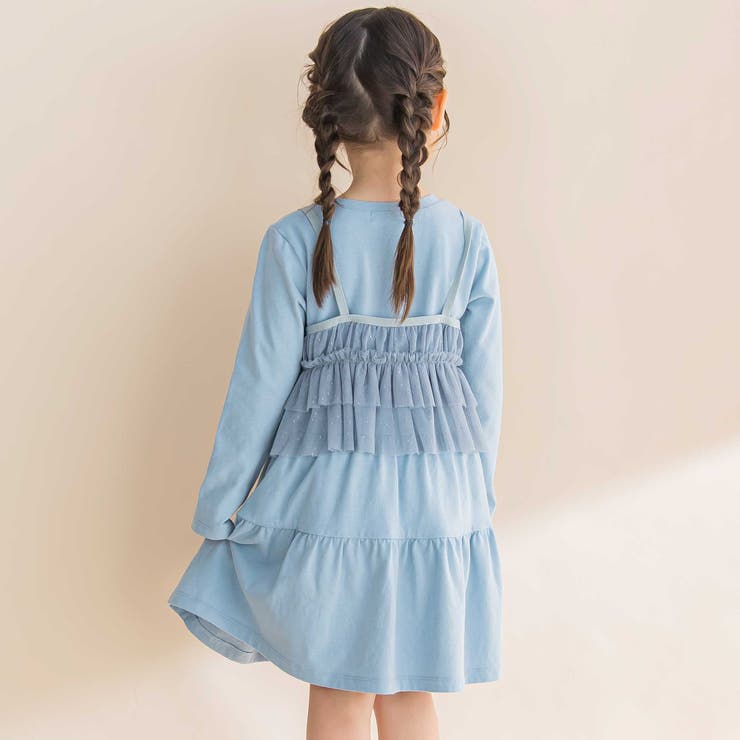 ラメチュールキャミｘ天竺ワンピースセット(80~130cm) | Noeil aime BeBe | 詳細画像4 