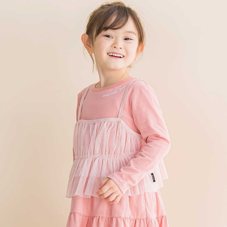 ラメチュールキャミｘ天竺ワンピースセット(80~130cm) | Noeil aime BeBe | 詳細画像7 