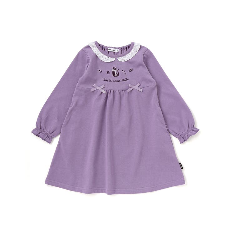 レースフリル襟インレイワンピース(80~130cm) | Noeil aime BeBe | 詳細画像5 