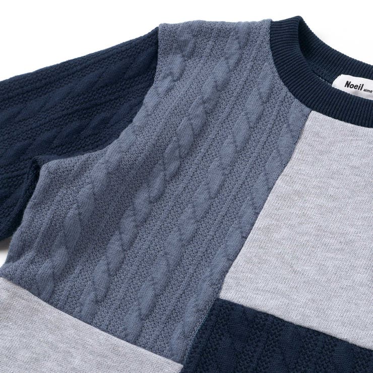 飛び裏毛ｘケーブルJQニットブロック切り替えワンピース | Noeil aime BeBe | 詳細画像15 