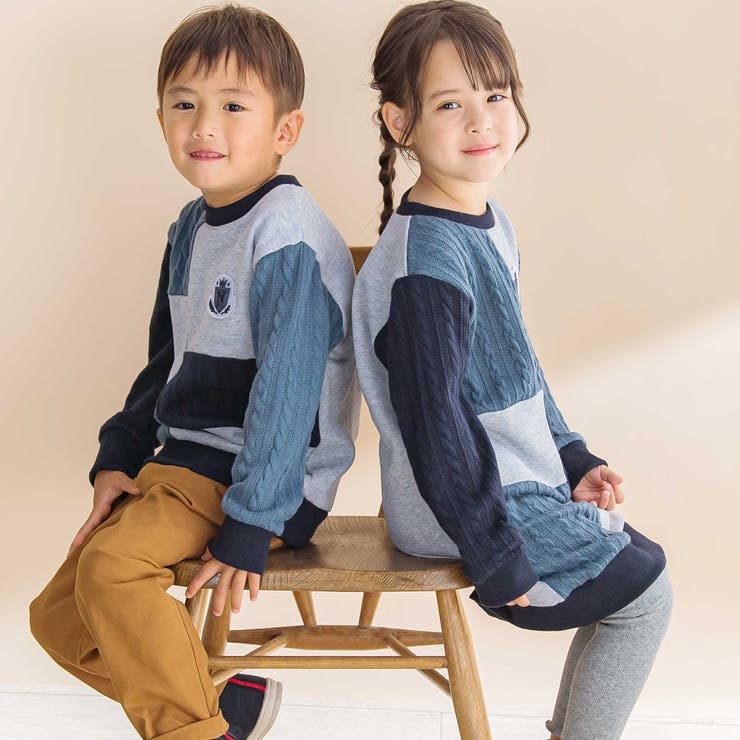 飛び裏毛ｘケーブルJQニットブロック切り替えワンピース | Noeil aime BeBe | 詳細画像8 