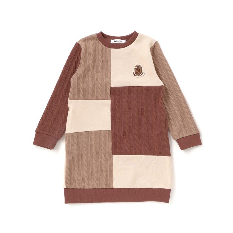 飛び裏毛ｘケーブルJQニットブロック切り替えワンピース | Noeil aime BeBe | 詳細画像9 