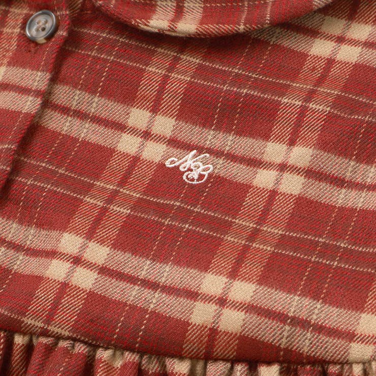 【お揃い】チェック柄セーラー襟ワンピース(80~130cm) | Noeil aime BeBe | 詳細画像10 