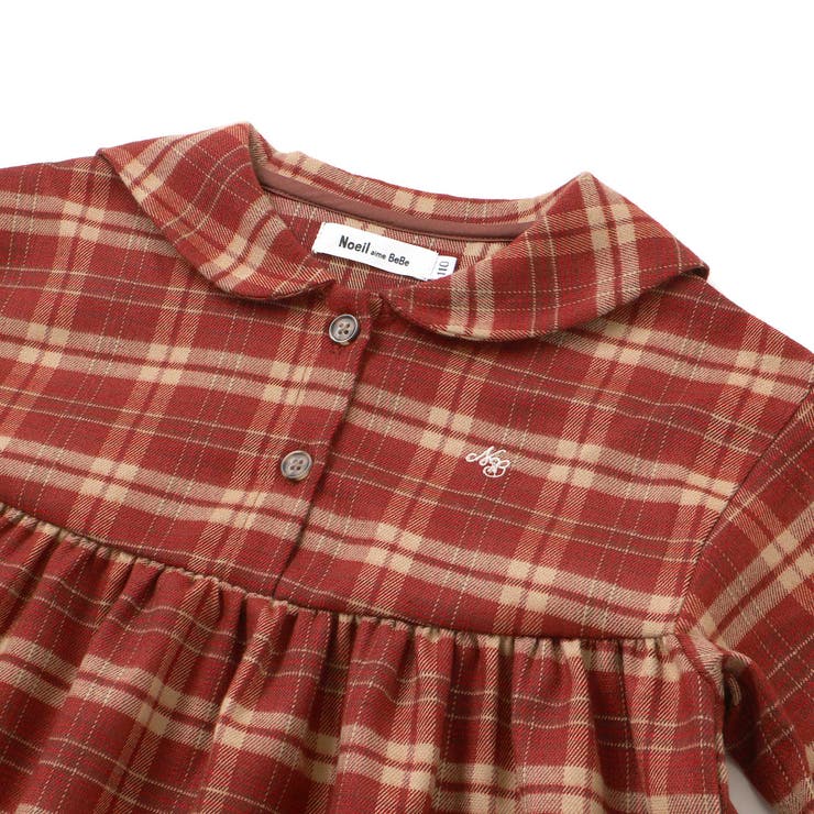 【お揃い】チェック柄セーラー襟ワンピース(80~130cm) | Noeil aime BeBe | 詳細画像9 