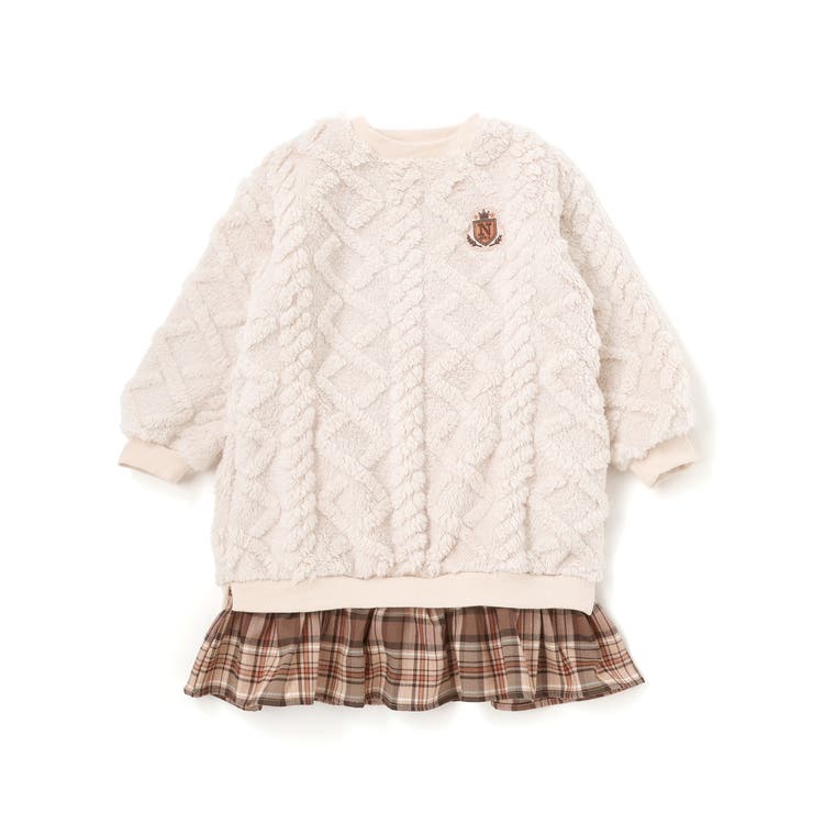 【お揃い】ケーブルボアｘタータンチェックワンピース(80~130cm) | Noeil aime BeBe | 詳細画像7 