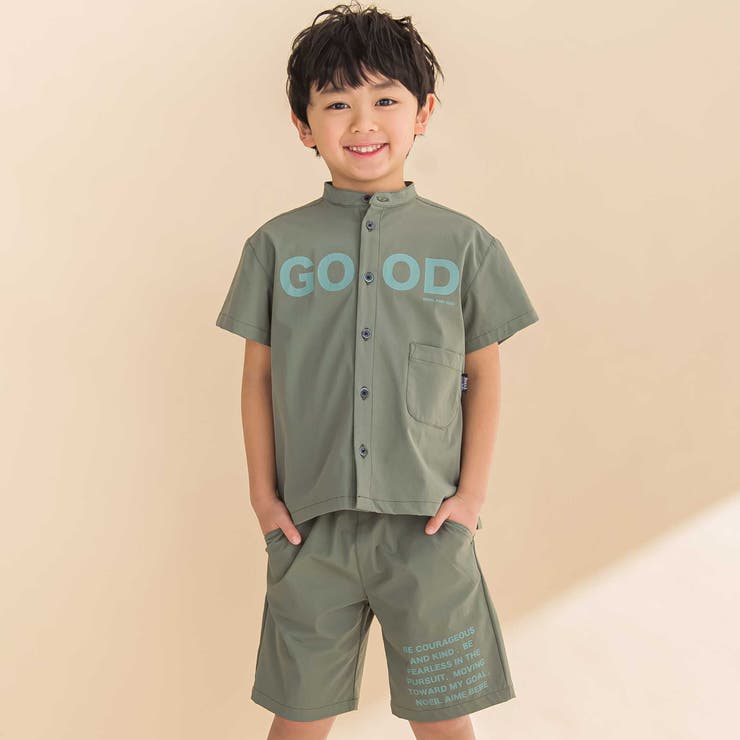 【お揃い】リップストップ ダンガリー半袖シャツ+パンツセットアップ(90~130… | Noeil aime BeBe | 詳細画像4 