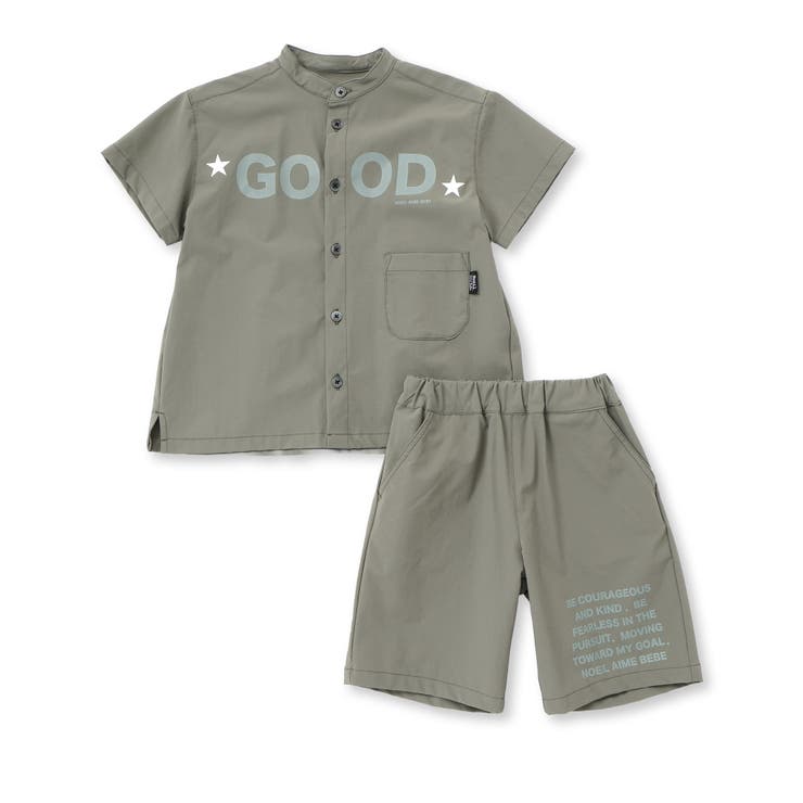 【お揃い】リップストップ ダンガリー半袖シャツ+パンツセットアップ(90~130… | Noeil aime BeBe | 詳細画像8 