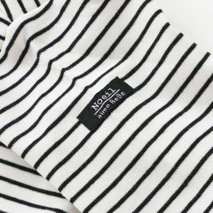 ツイル肩フリルジャンパースカート＋ボーダー長袖Tシャツセット | Noeil aime BeBe | 詳細画像12 