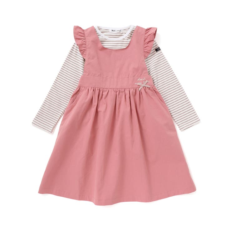 ツイル肩フリルジャンパースカート＋ボーダー長袖Tシャツセット | Noeil aime BeBe | 詳細画像20 