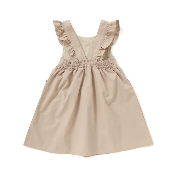 ツイル肩フリルジャンパースカート＋ボーダー長袖Tシャツセット | Noeil aime BeBe | 詳細画像8 