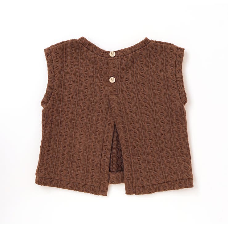 タータンチェックワンピース＋ケーブルジャガードベストセット | Noeil aime BeBe | 詳細画像11 