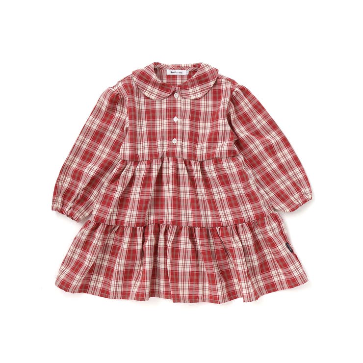 タータンチェックワンピース＋ケーブルジャガードベストセット | Noeil aime BeBe | 詳細画像12 