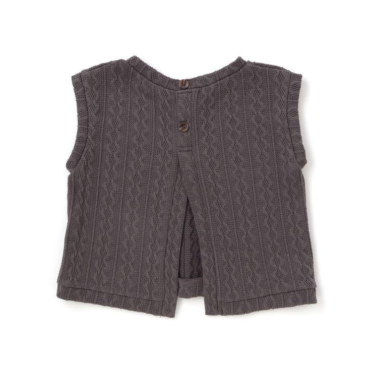 タータンチェックワンピース＋ケーブルジャガードベストセット | Noeil aime BeBe | 詳細画像14 